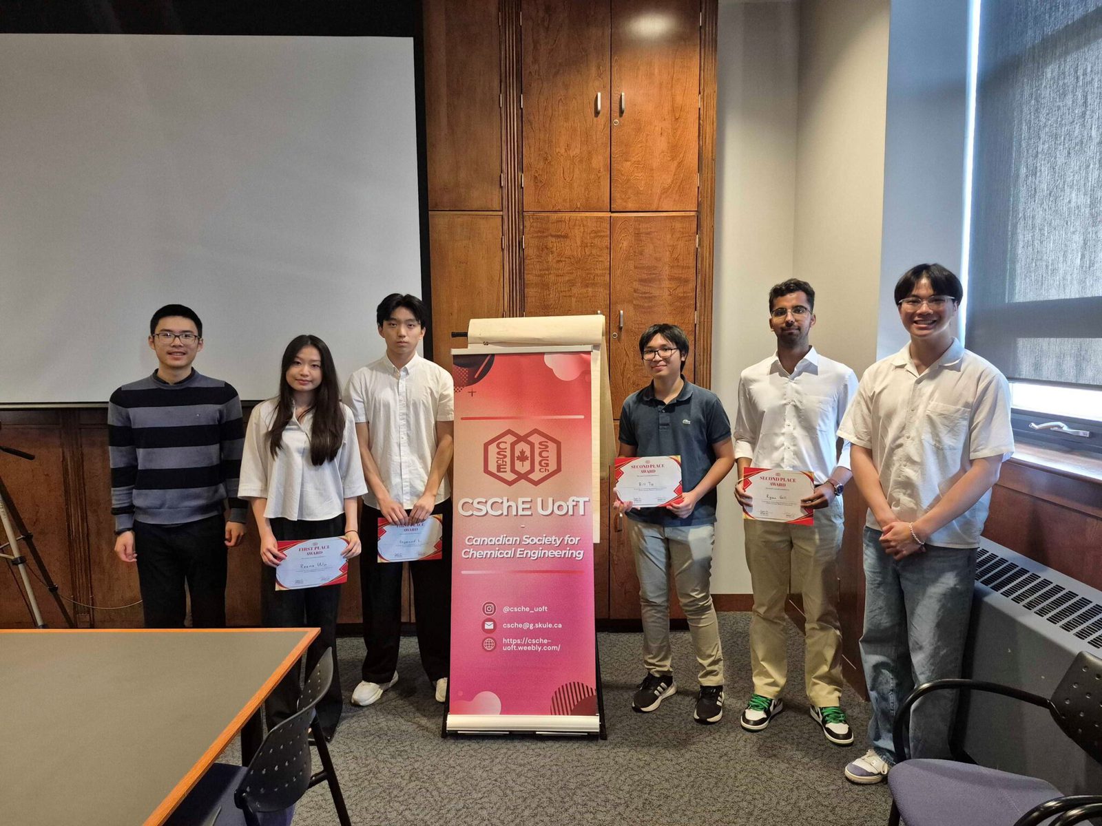 The 2026 symposium winners holding their certificates