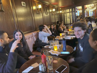 Students networking at the PEY-Student Mixer